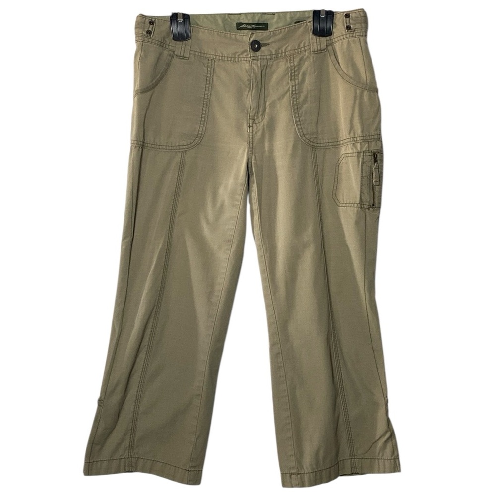 Eddie Bauer Hiking Pants Womens 8 Faded Green Blakely Fit Ripstop Crop‎